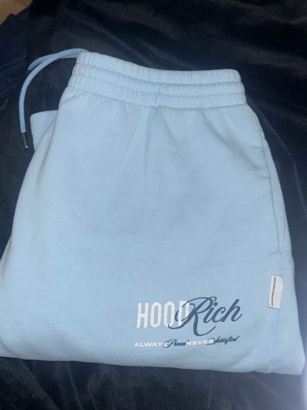 Light Blue Wide Leg Sweatpants -
